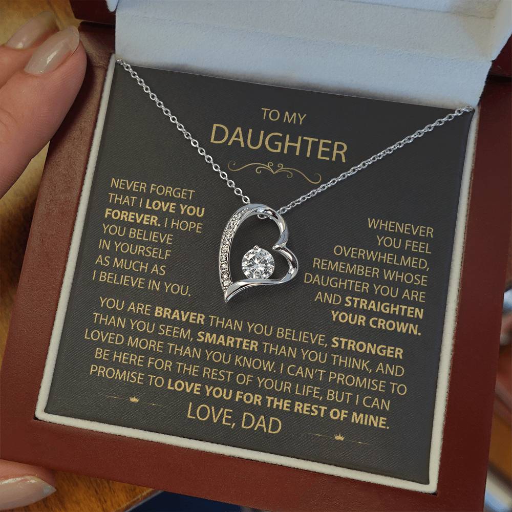 To My Daughter - Love Dad - Beautiful Gift Set - Forever Love Necklace - DFL017