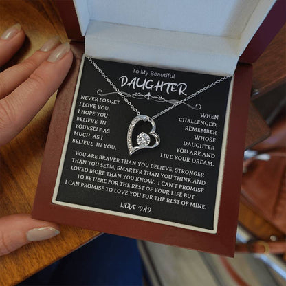 To My Daughter - Love Dad - Beautiful Gift Set - Forever Love Necklace - DFL006