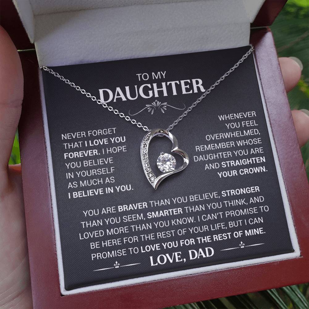 To My Daughter - Love Dad - Beautiful Gift Set - Forever Love Necklace - DFL003