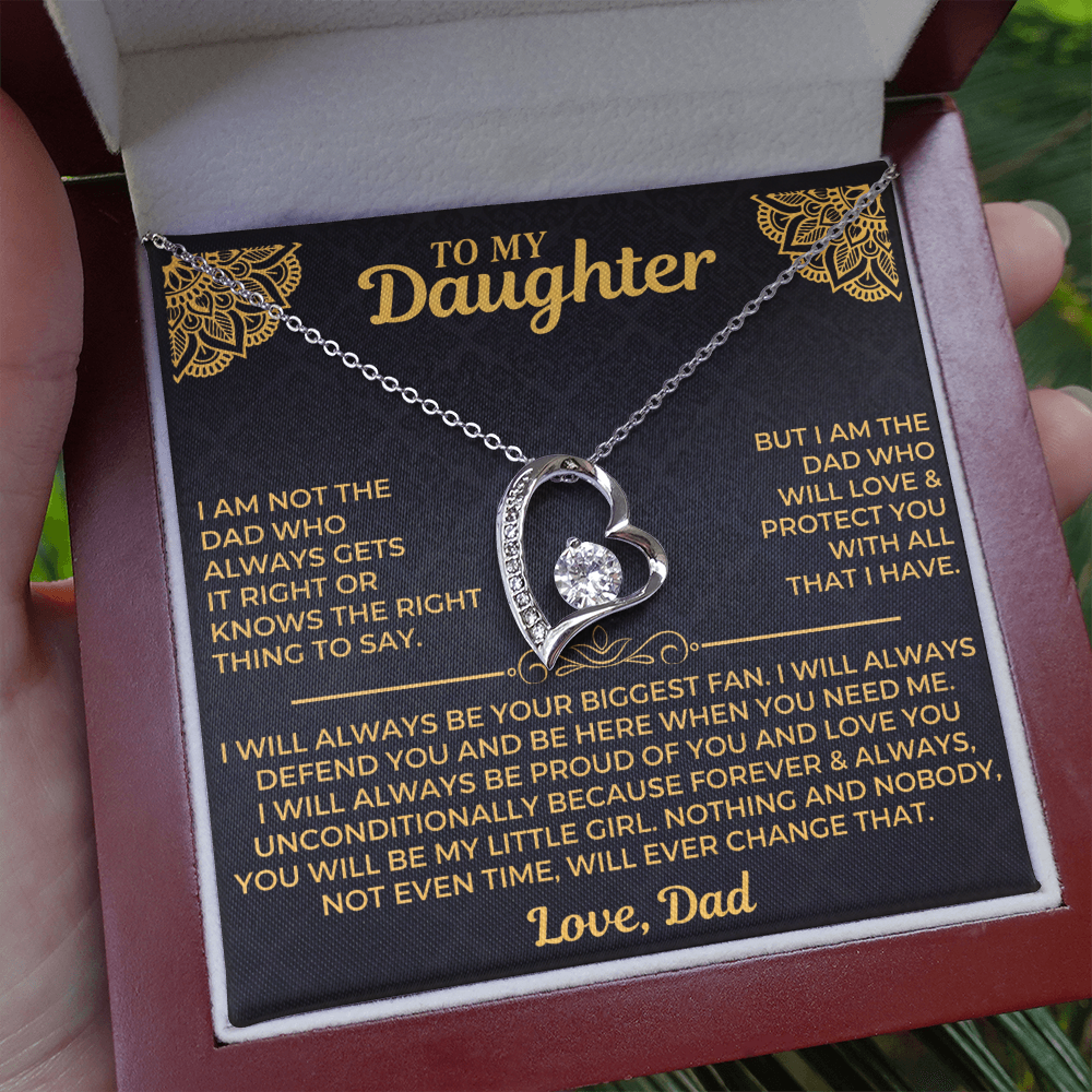 To My Daughter - Love Dad - Beautiful Gift Set - Forever Love Necklace - DFL002