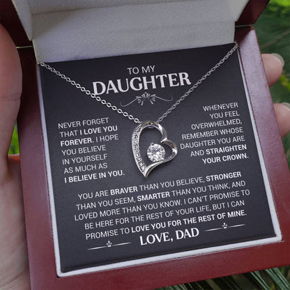 To My Daughter - Love Dad - Beautiful Gift Set - Forever Love Necklace - DFL016
