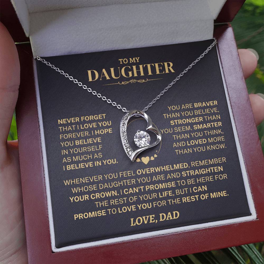 To My Daughter - Love Dad - Beautiful Gift Set - Forever Love Necklace - DFL008