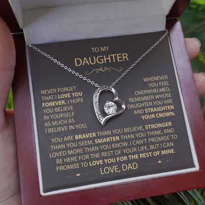 To My Daughter - Love Dad - Beautiful Gift Set - Forever Love Necklace - DFL017