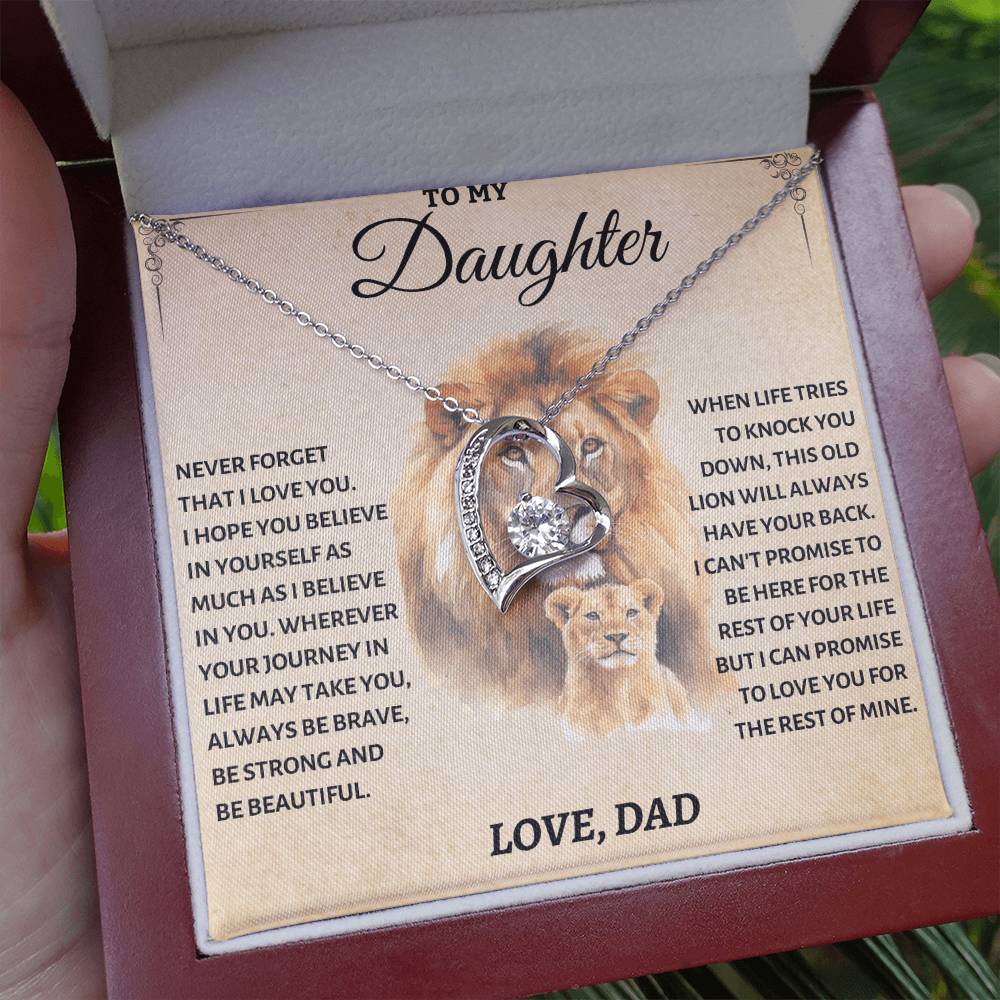 To My Daughter - Love Dad - Beautiful Gift Set - Forever Love Necklace - DFL010