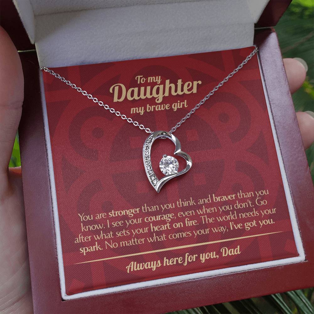 To My Daughter - Love Dad - Beautiful Gift Set - Forever Love Necklace - DFL013