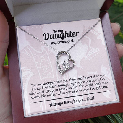 To My Daughter - Love Dad - Beautiful Gift Set - Forever Love Necklace - DFL005