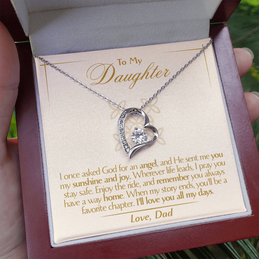 To My Daughter - Love Dad - Beautiful Gift Set - Forever Love Necklace - DFL009