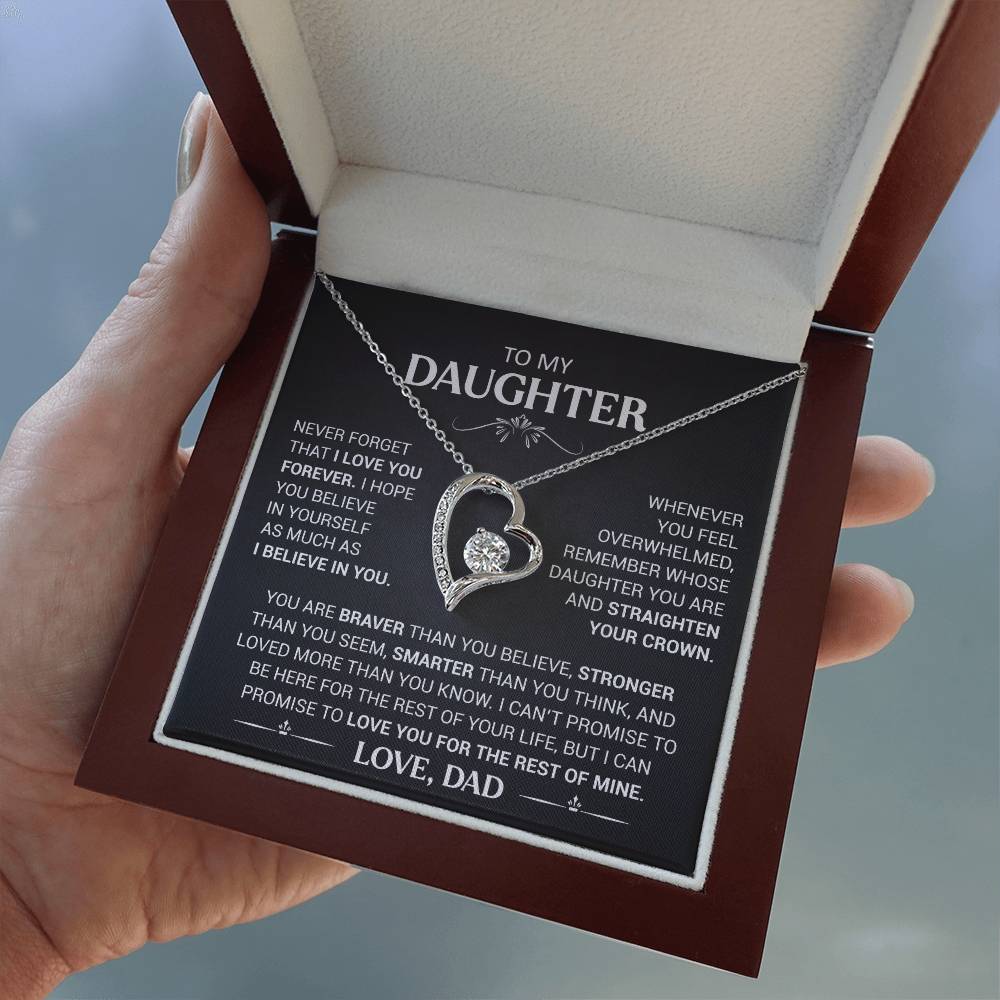 To My Daughter - Love Dad - Beautiful Gift Set - Forever Love Necklace - DFL003