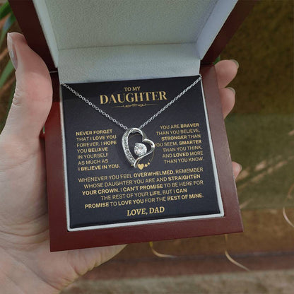 To My Daughter - Love Dad - Beautiful Gift Set - Forever Love Necklace - DFL008