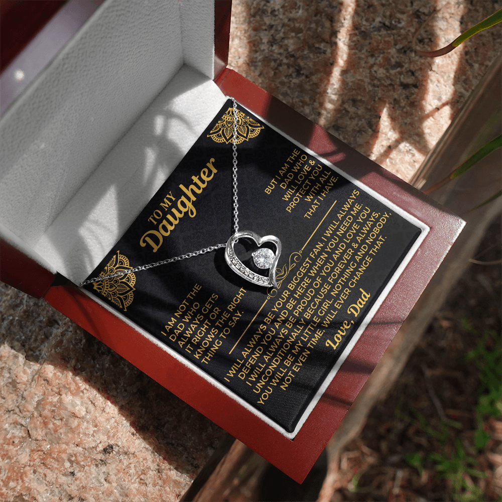 To My Daughter - Love Dad - Beautiful Gift Set - Forever Love Necklace - DFL002