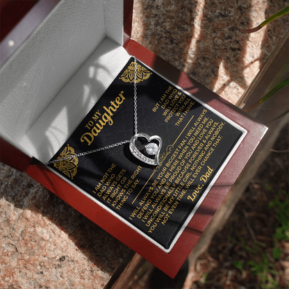 To My Daughter - Love Dad - Beautiful Gift Set - Forever Love Necklace - DFL002
