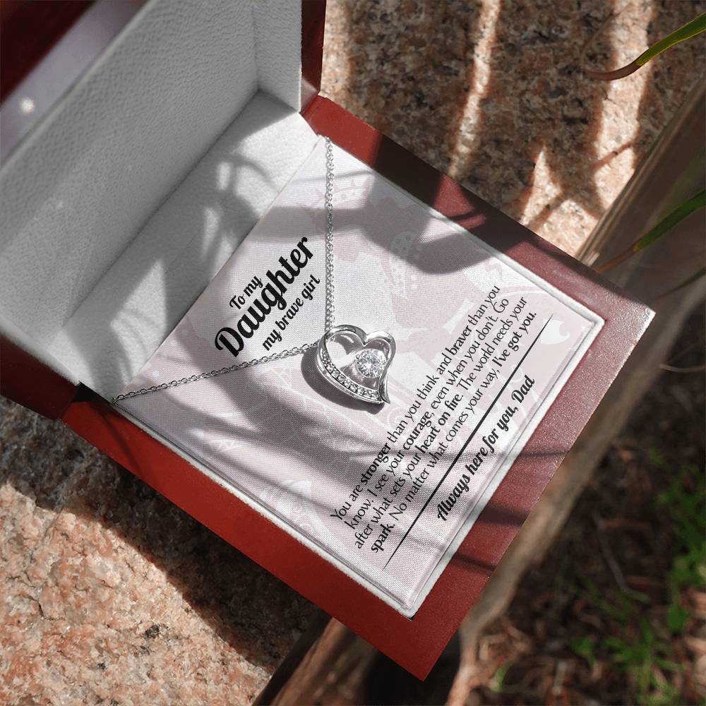 To My Daughter - Love Dad - Beautiful Gift Set - Forever Love Necklace - DFL005