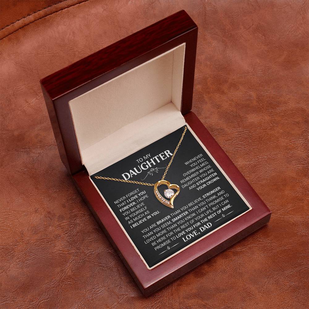 To My Daughter - Love Dad - Beautiful Gift Set - Forever Love Necklace - DFL003