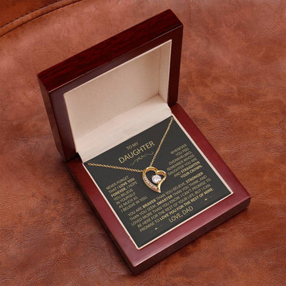 To My Daughter - Love Dad - Beautiful Gift Set - Forever Love Necklace - DFL017