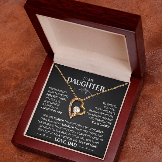 To My Daughter - Love Dad - Beautiful Gift Set - Forever Love Necklace - DFL003