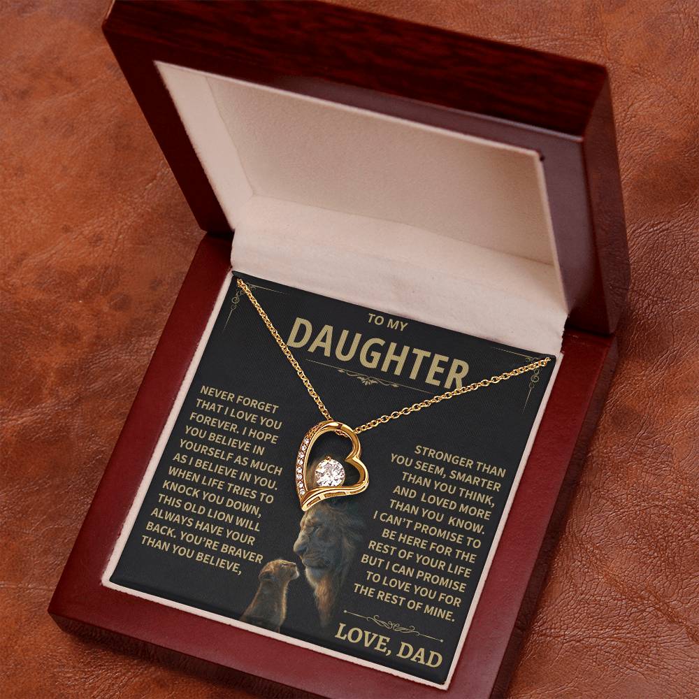 To My Daughter - Love Dad - Beautiful Gift Set - Forever Love Necklace - DFL012