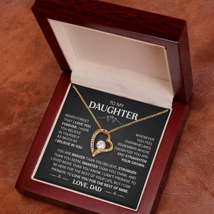 To My Daughter - Love Dad - Beautiful Gift Set - Forever Love Necklace - DFL016