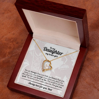 To My Daughter - Love Dad - Beautiful Gift Set - Forever Love Necklace - DFL005