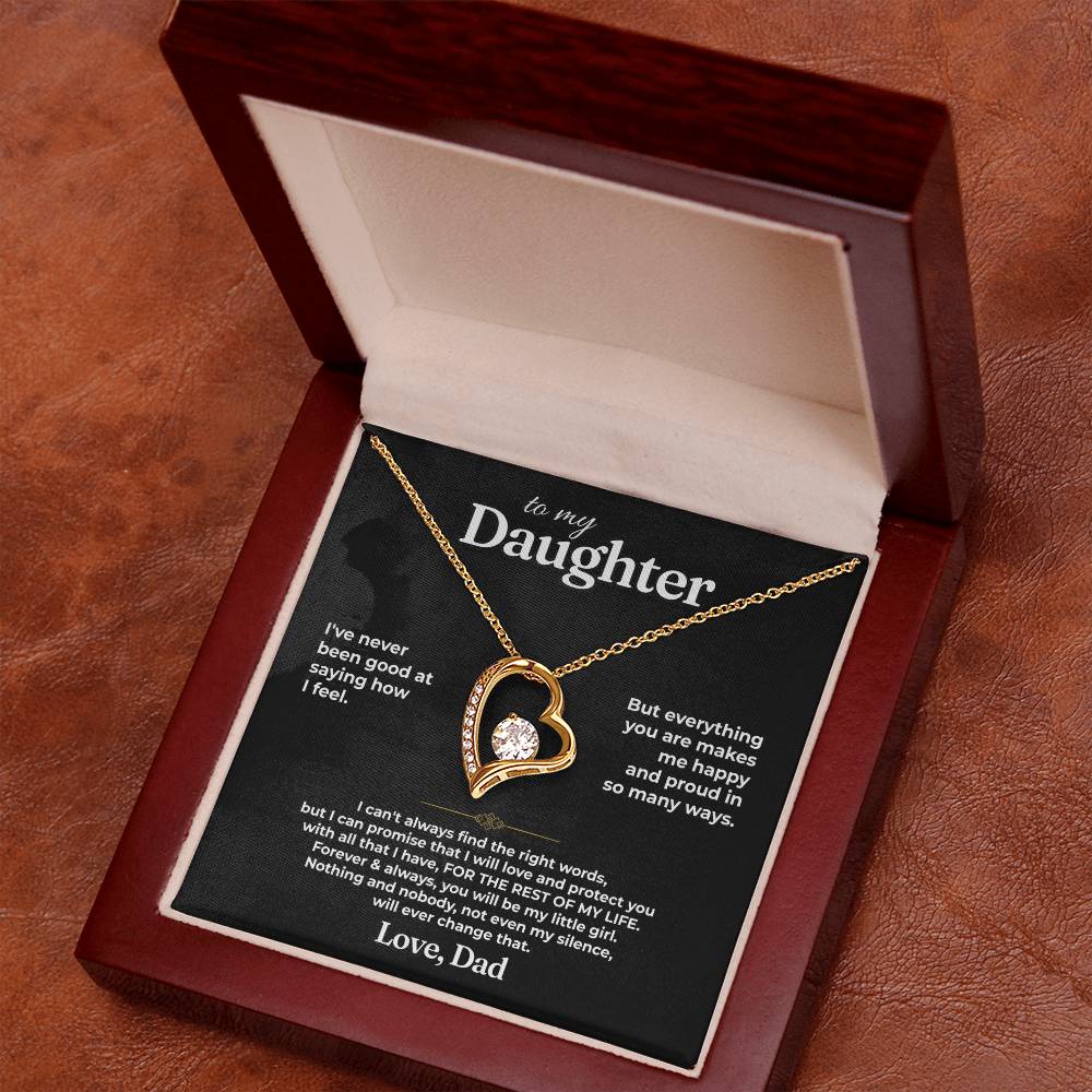 To My Daughter - Love Dad - Beautiful Gift Set - Forever Love Necklace - DFL020