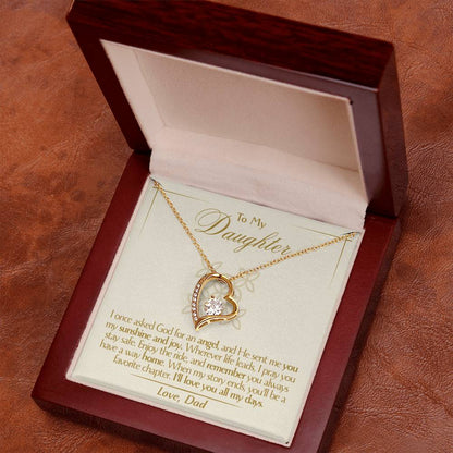 To My Daughter - Love Dad - Beautiful Gift Set - Forever Love Necklace - DFL009