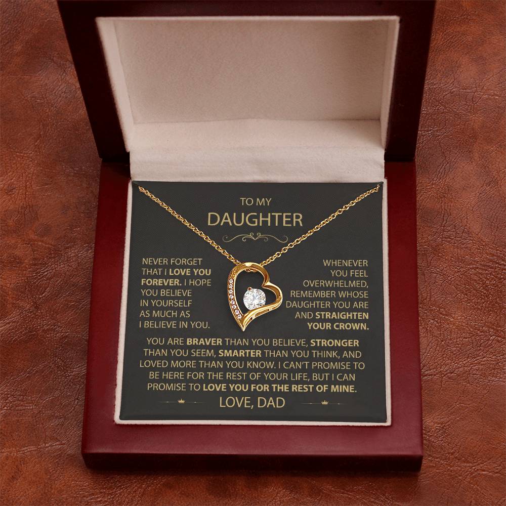 To My Daughter - Love Dad - Beautiful Gift Set - Forever Love Necklace - DFL017