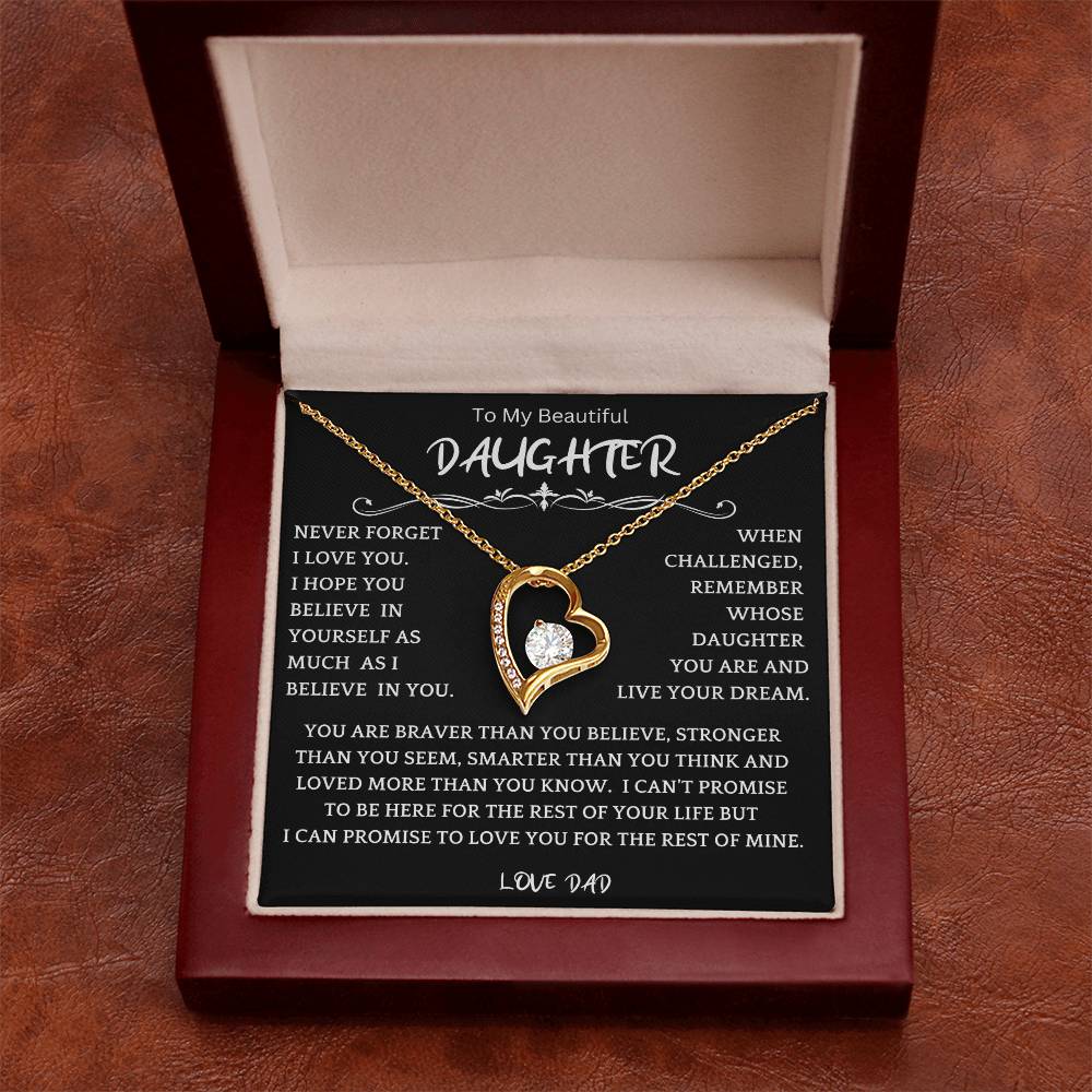 To My Daughter - Love Dad - Beautiful Gift Set - Forever Love Necklace - DFL006