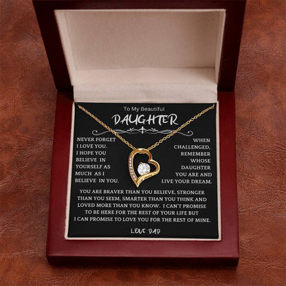 To My Daughter - Love Dad - Beautiful Gift Set - Forever Love Necklace - DFL006