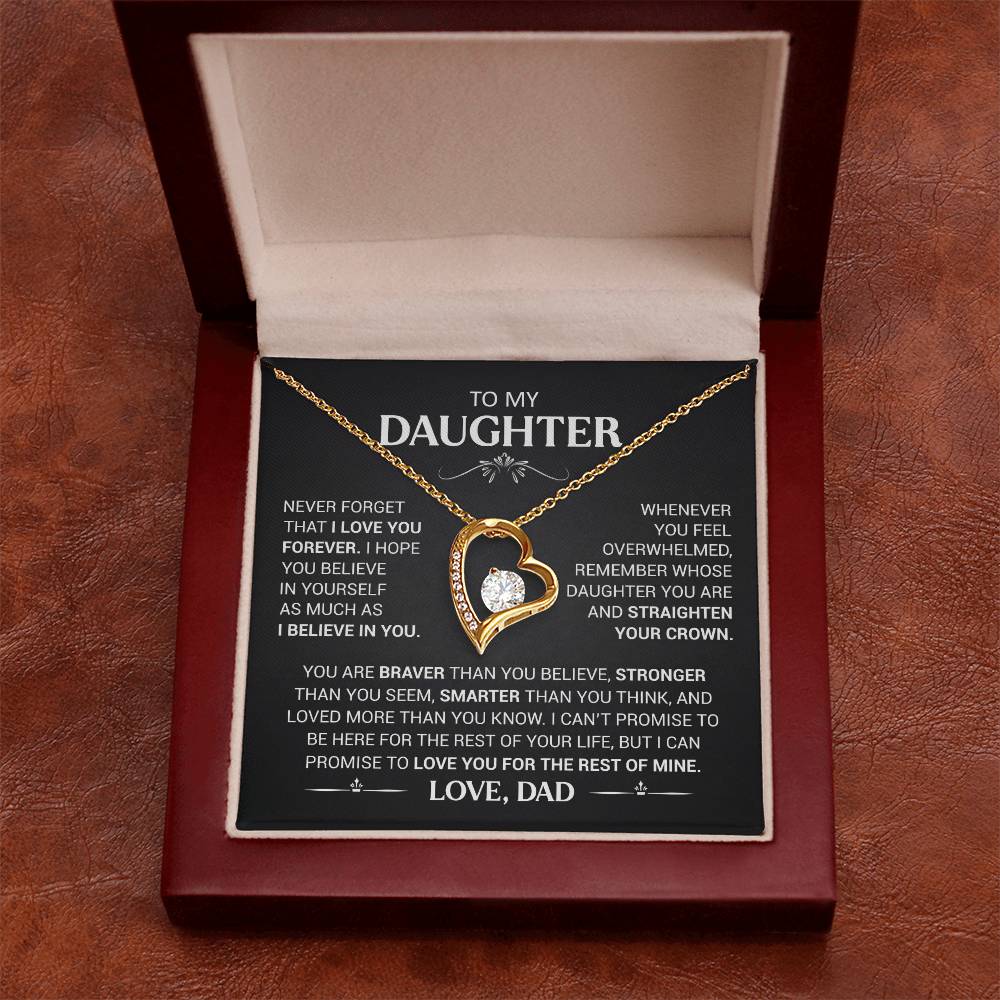 To My Daughter - Love Dad - Beautiful Gift Set - Forever Love Necklace - DFL016