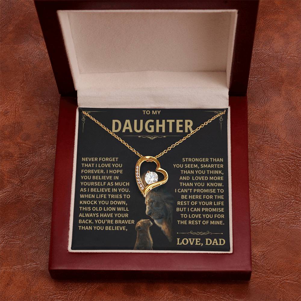To My Daughter - Love Dad - Beautiful Gift Set - Forever Love Necklace - DFL012