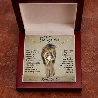 To My Daughter - Love Dad - Beautiful Gift Set - Forever Love Necklace - DFL015