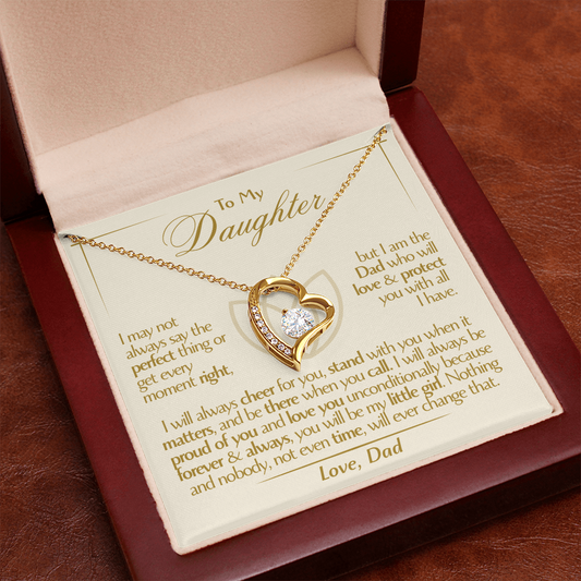 To My Daughter - Love Dad - Beautiful Gift Set - Forever Love Necklace - DFL001