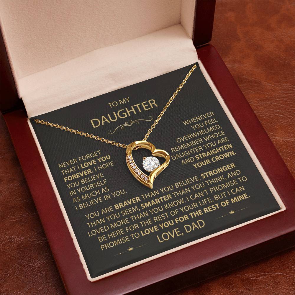 To My Daughter - Love Dad - Beautiful Gift Set - Forever Love Necklace - DFL017