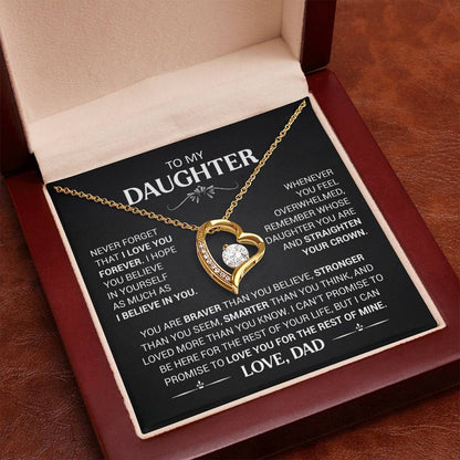 To My Daughter - Love Dad - Beautiful Gift Set - Forever Love Necklace - DFL016
