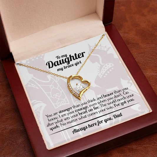 To My Daughter - Love Dad - Beautiful Gift Set - Forever Love Necklace - DFL005