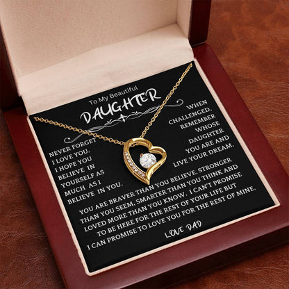 To My Daughter - Love Dad - Beautiful Gift Set - Forever Love Necklace - DFL006