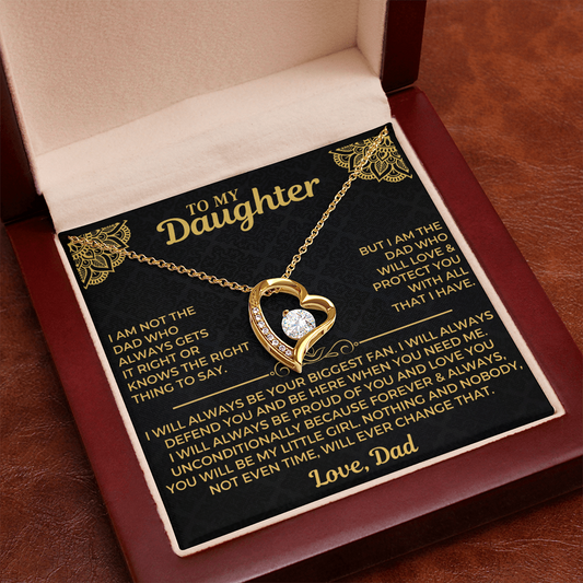 To My Daughter - Love Dad - Beautiful Gift Set - Forever Love Necklace - DFL002
