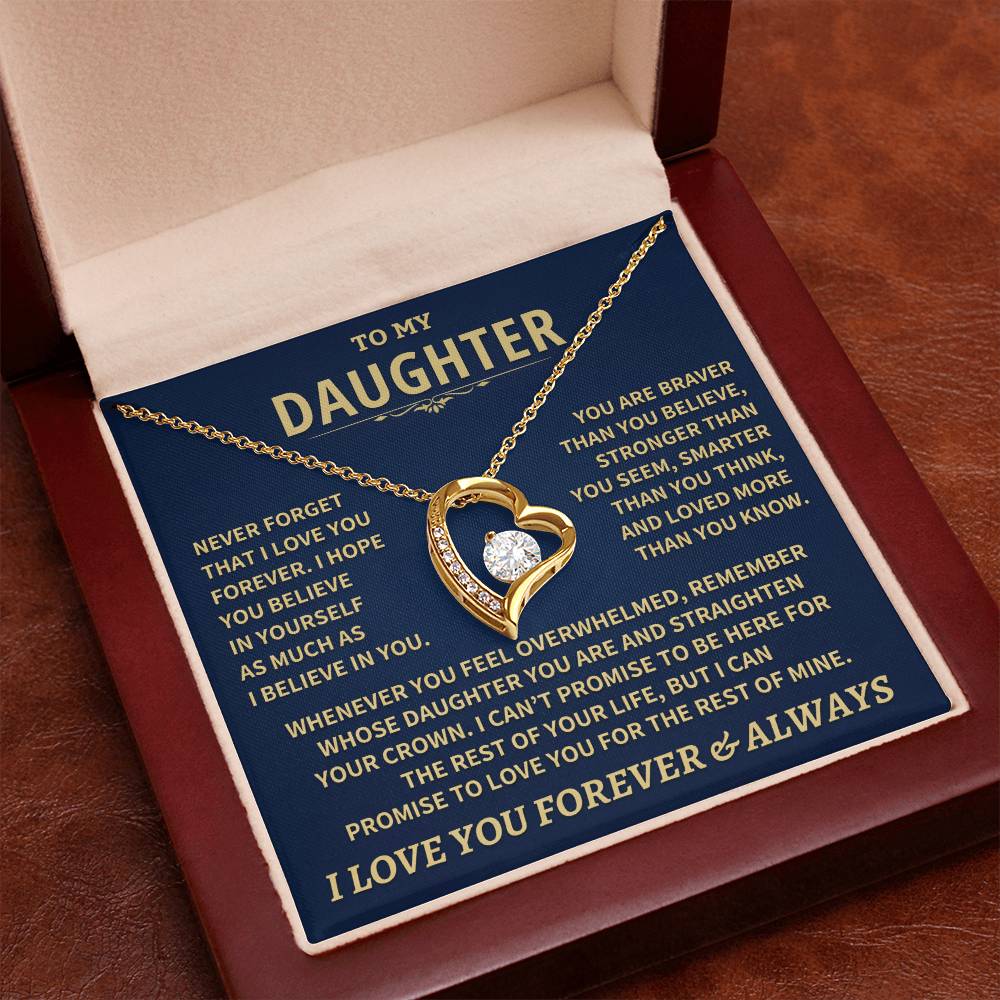 To My Daughter - Love Dad - Beautiful Gift Set - Forever Love Necklace - DFL007