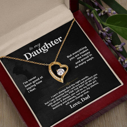To My Daughter - Love Dad - Beautiful Gift Set - Forever Love Necklace - DFL020