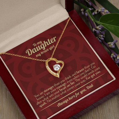 To My Daughter - Love Dad - Beautiful Gift Set - Forever Love Necklace - DFL013