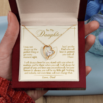 To My Daughter - Love Dad - Beautiful Gift Set - Forever Love Necklace - DFL001