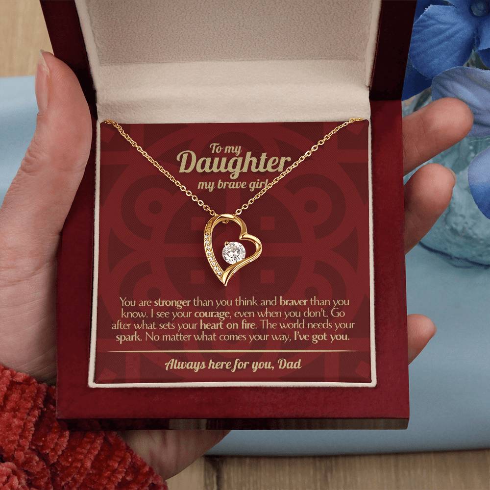 To My Daughter - Love Dad - Beautiful Gift Set - Forever Love Necklace - DFL013