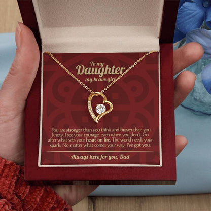 To My Daughter - Love Dad - Beautiful Gift Set - Forever Love Necklace - DFL013