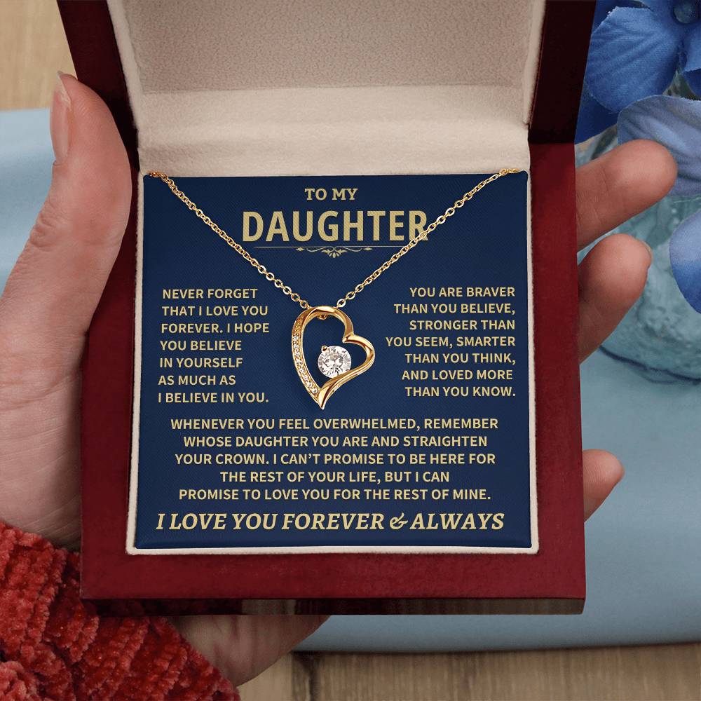 To My Daughter - Love Dad - Beautiful Gift Set - Forever Love Necklace - DFL007