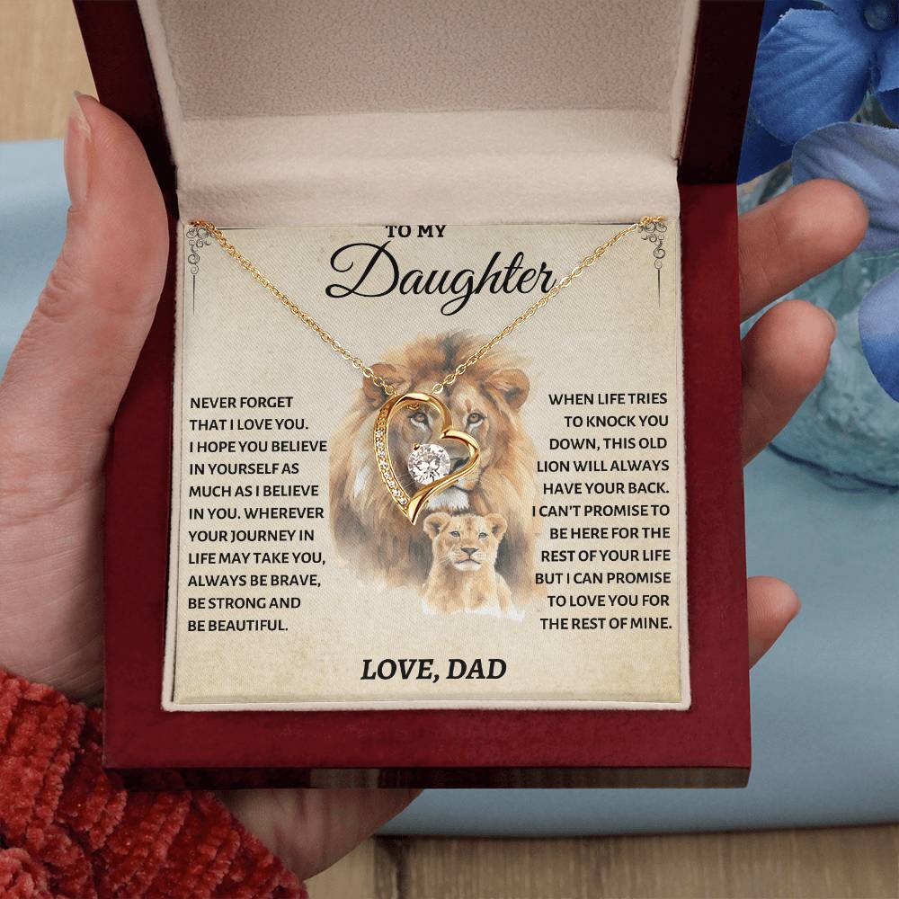 To My Daughter - Love Dad - Beautiful Gift Set - Forever Love Necklace - DFL010