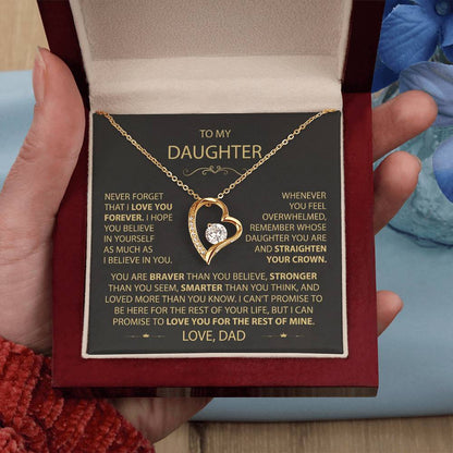 To My Daughter - Love Dad - Beautiful Gift Set - Forever Love Necklace - DFL017
