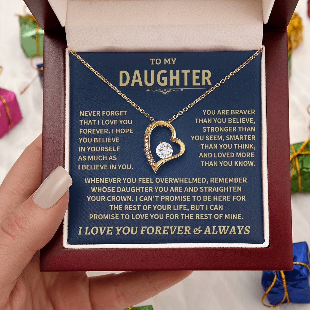 To My Daughter - Love Dad - Beautiful Gift Set - Forever Love Necklace - DFL007