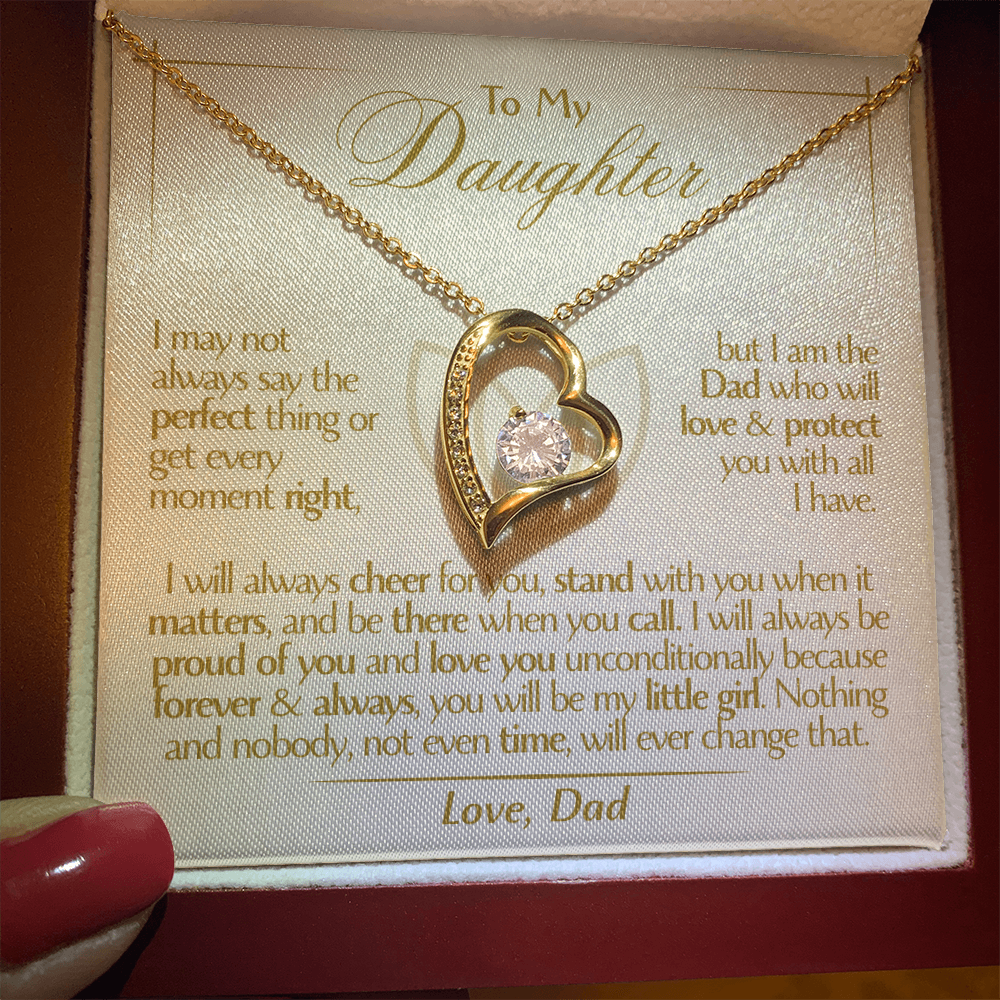 To My Daughter - Love Dad - Beautiful Gift Set - Forever Love Necklace - DFL001