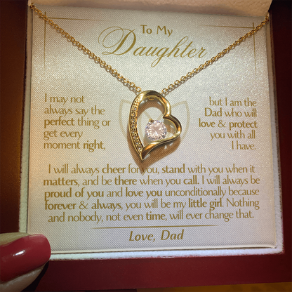 To My Daughter - Love Dad - Beautiful Gift Set - Forever Love Necklace - DFL001