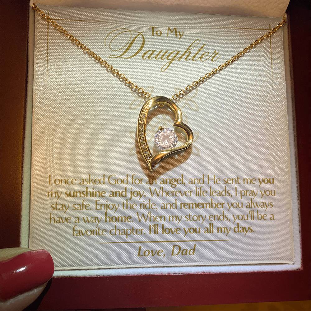 To My Daughter - Love Dad - Beautiful Gift Set - Forever Love Necklace - DFL009