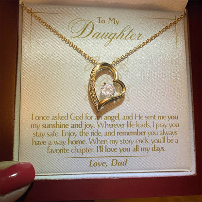 To My Daughter - Love Dad - Beautiful Gift Set - Forever Love Necklace - DFL009